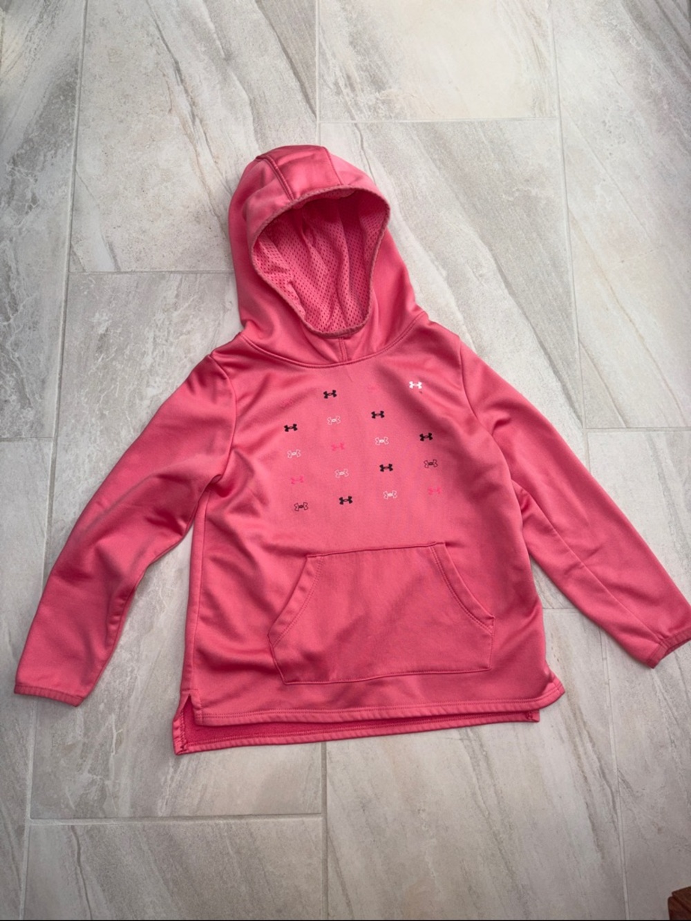 Under Armour Girls (Size Small) Coral Pink Hooded Pullover